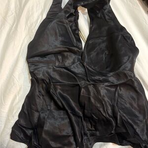 NWT BR Elegant Black Halter Top